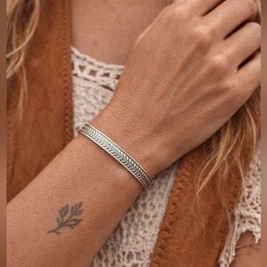 925 Sterling Silver Geometric Open Cuff Bracelet  unisex